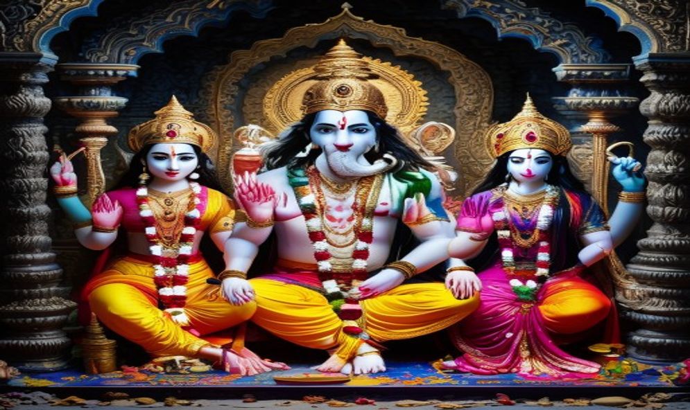 Shiva Family: Ganesha, Kartikeya, and Parvati